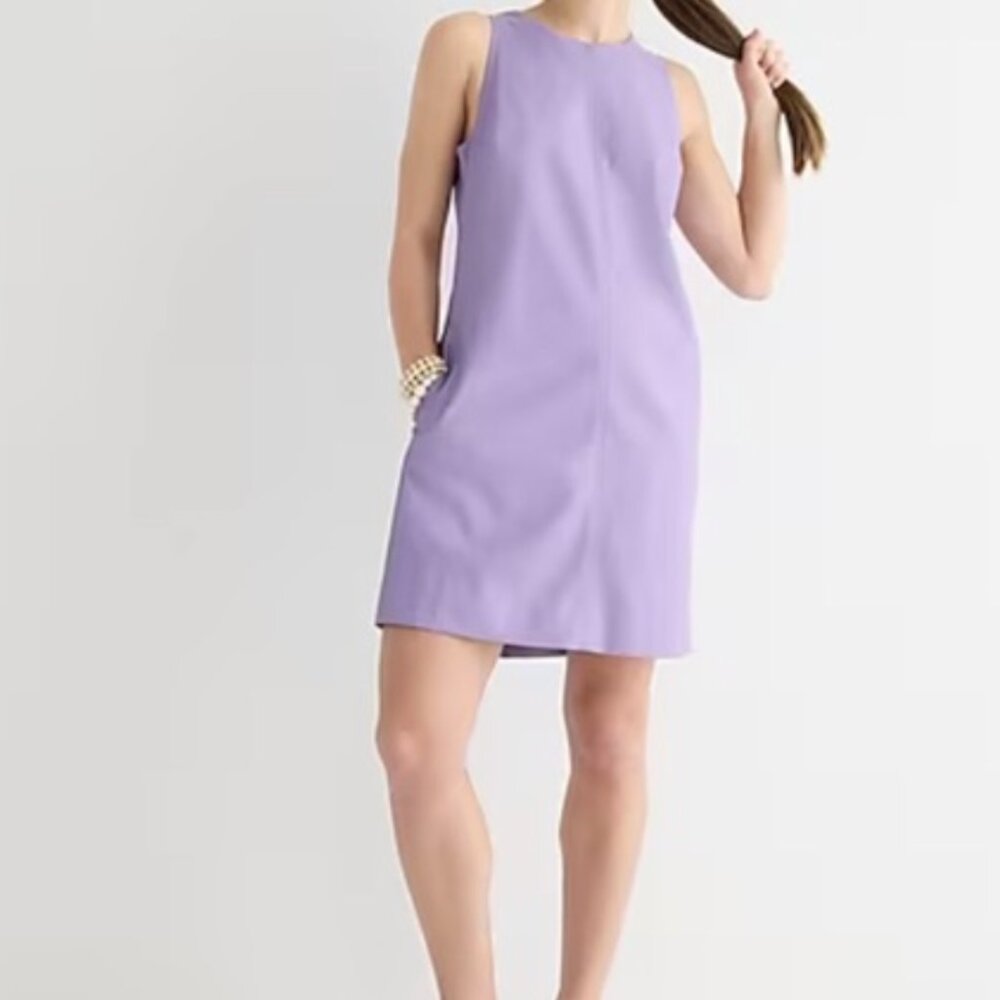 J.Crew Shift dress in faux leather-- Violet Bouquet/purple-size XL-NWT